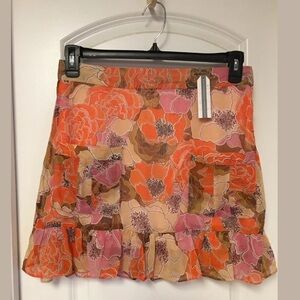 Tulle brand Orange Floral Front Pocket Skirt